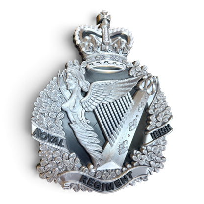 The Royal Irish Regiment Cap Badge | Silver, Black & White - Precision Military Emblems 