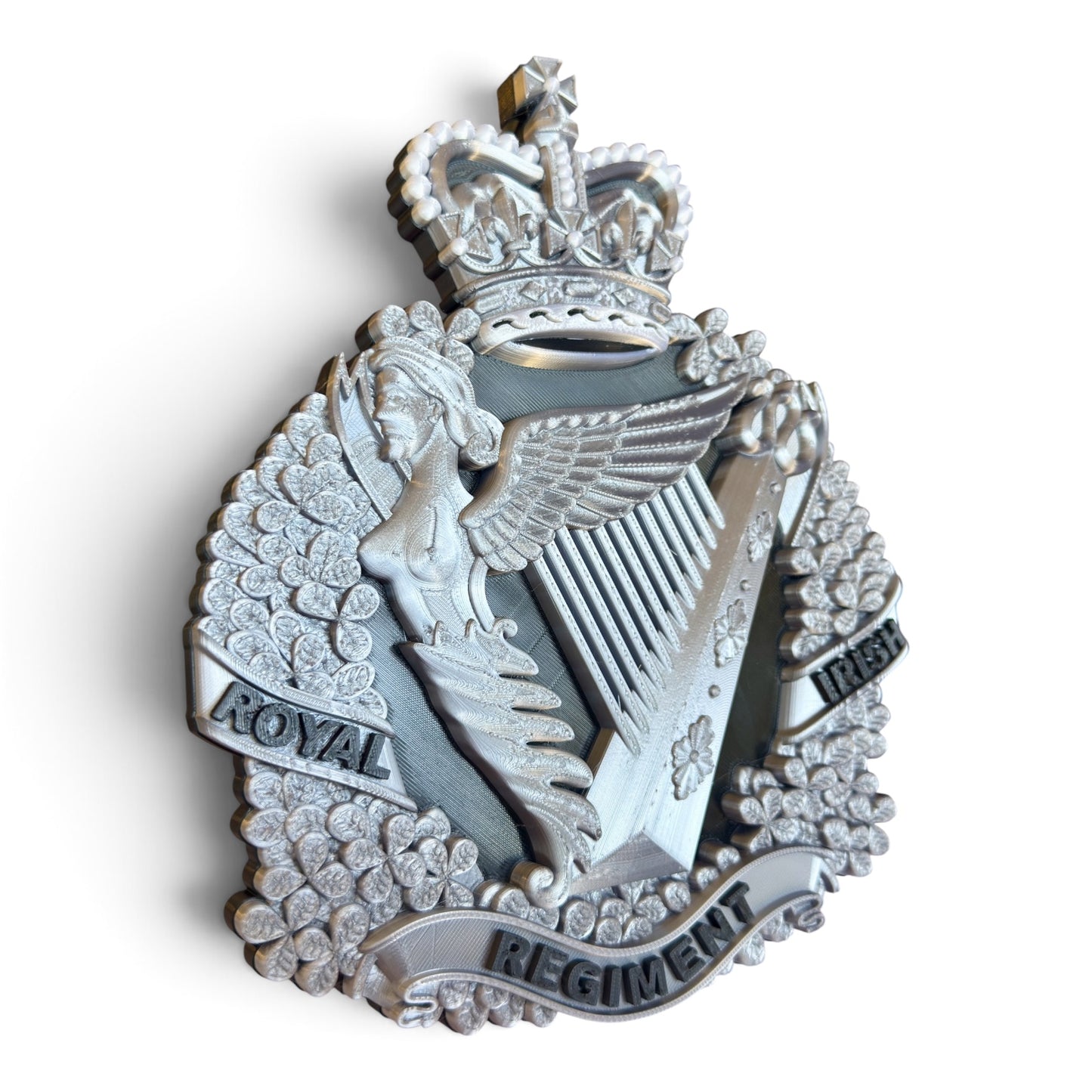 The Royal Irish Regiment Cap Badge | Silver, Black & White - Precision Military Emblems 