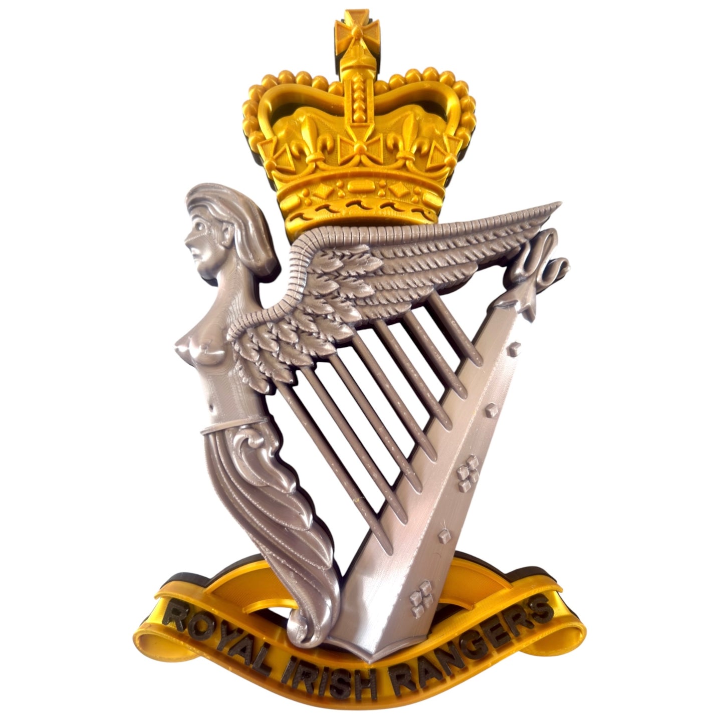 Royal Irish Rangers Cap Badge | Gold, Silver & Black - Precision Military Emblems