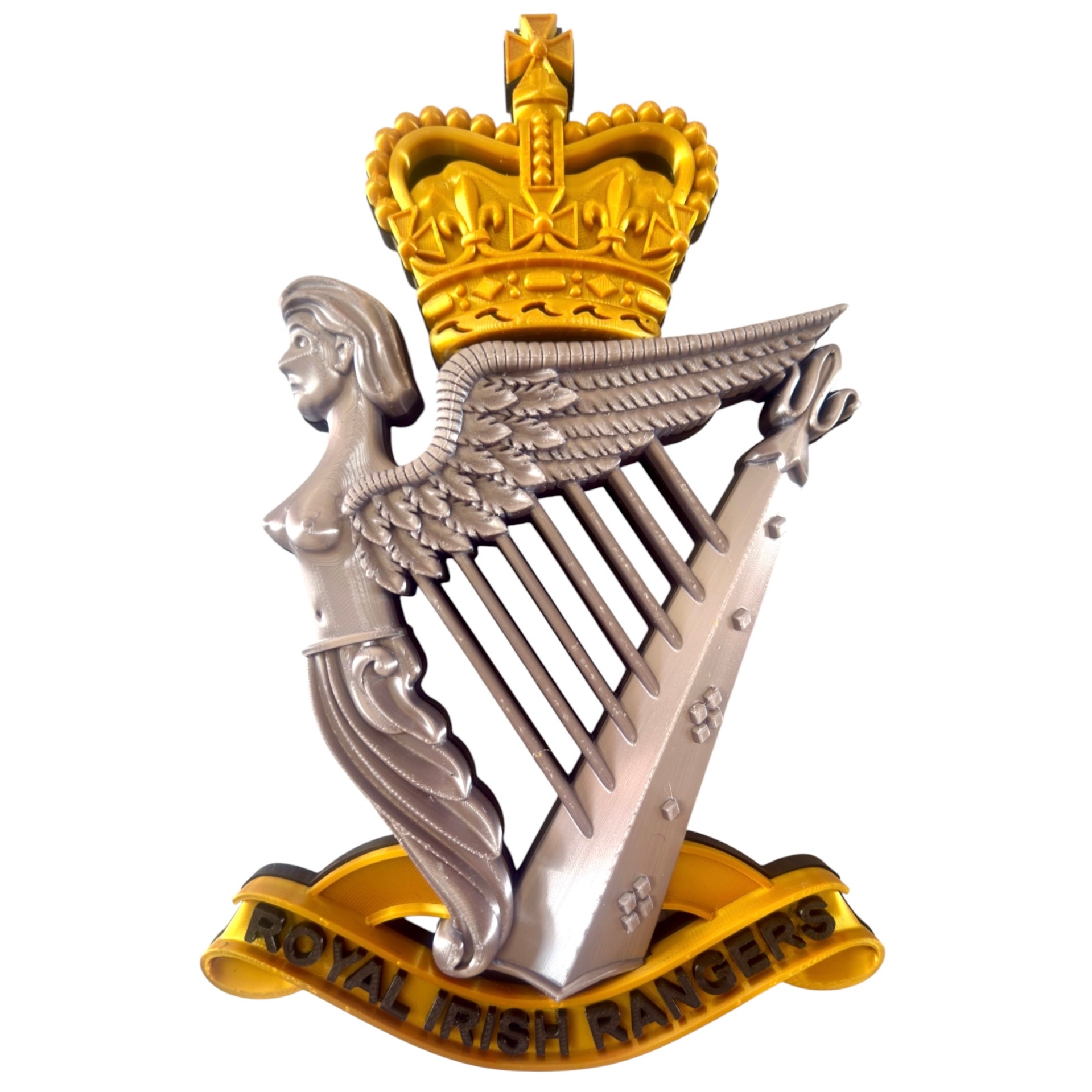 Royal Irish Rangers Cap Badge | Gold, Silver & Black - Precision Military Emblems