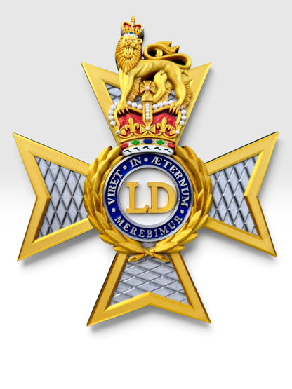 The Light Dragoons Cap Badge – Queen's Crown - Precision Military Emblems 