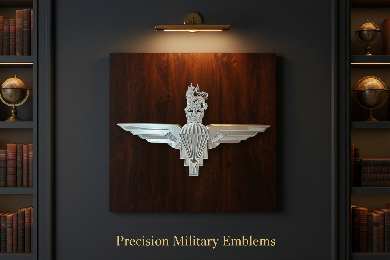 Badge Fitted to Wooden Backing Hero Banner