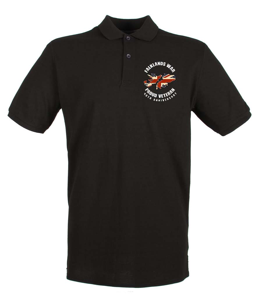 FALKLANDS WAR VETERAN 40th Anniversary Embroidered Polo Shirt - Precision Military Emblems