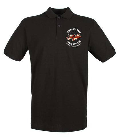 FALKLANDS WAR VETERAN 40th Anniversary Embroidered Polo Shirt - Precision Military Emblems