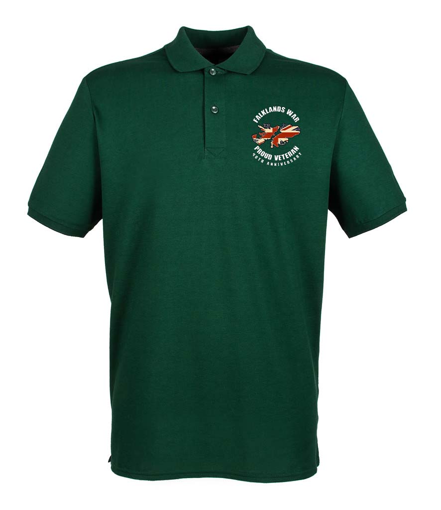 FALKLANDS WAR VETERAN 40th Anniversary Embroidered Polo Shirt - Precision Military Emblems