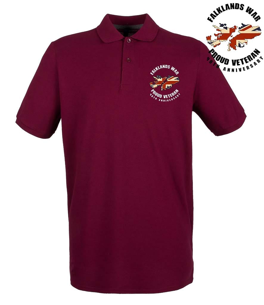 FALKLANDS WAR VETERAN 40th Anniversary Embroidered Polo Shirt - Precision Military Emblems