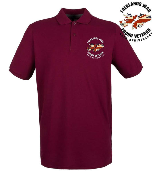 FALKLANDS WAR VETERAN 40th Anniversary Embroidered Polo Shirt - Precision Military Emblems