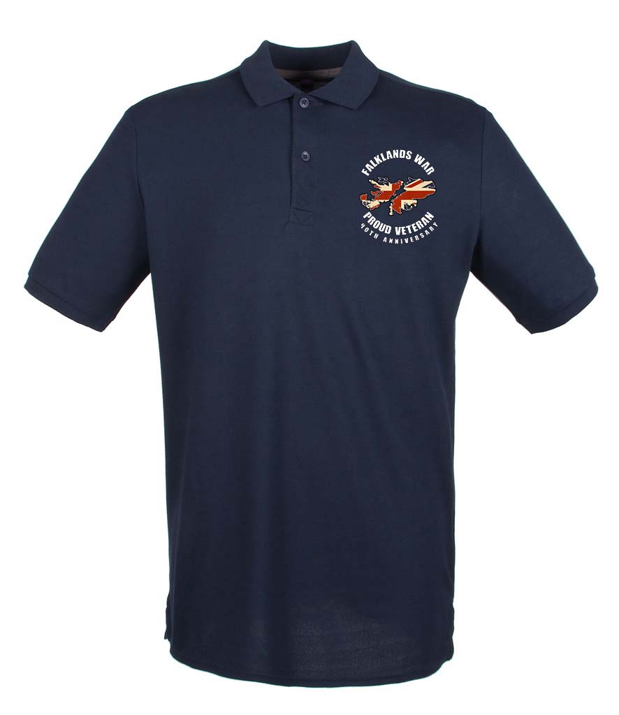 FALKLANDS WAR VETERAN 40th Anniversary Embroidered Polo Shirt - Precision Military Emblems