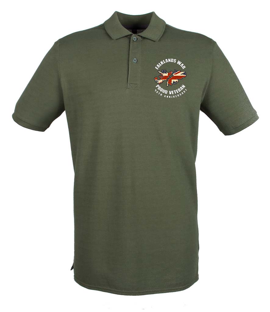 FALKLANDS WAR VETERAN 40th Anniversary Embroidered Polo Shirt - Precision Military Emblems