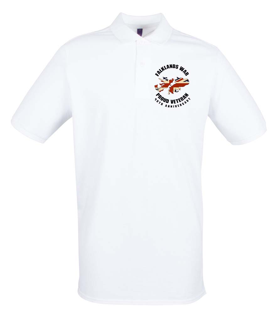 FALKLANDS WAR VETERAN 40th Anniversary Embroidered Polo Shirt - Precision Military Emblems