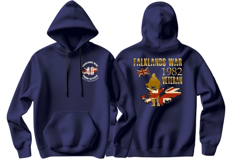 Falklands War Veteran Double Printed Hoodie - Precision Military Emblems