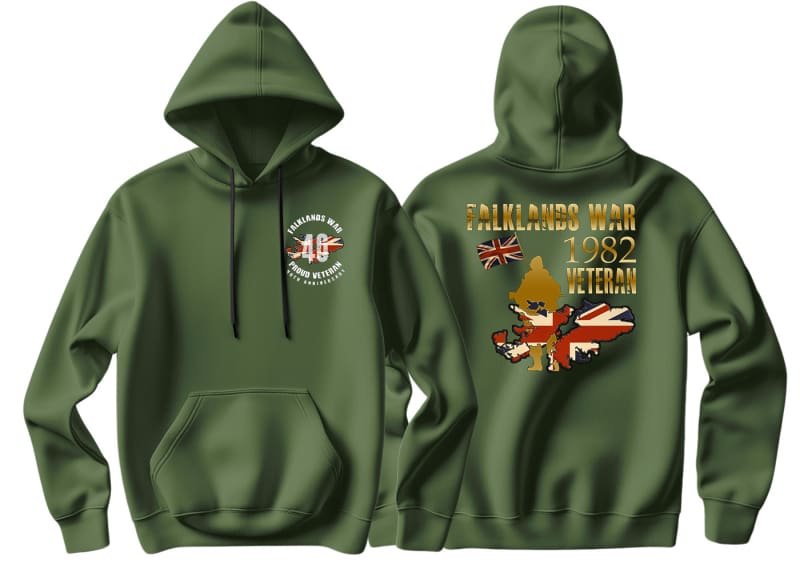 Falklands War Veteran Double Printed Hoodie - Precision Military Emblems