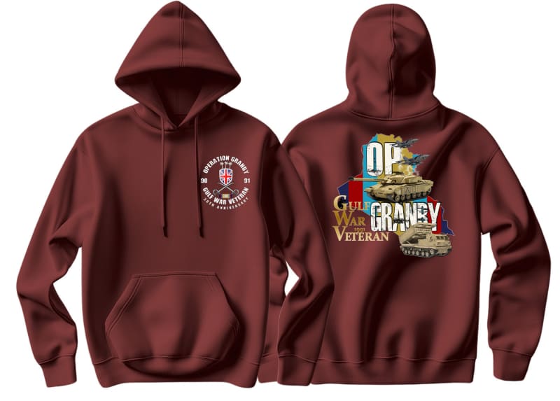 Gulf War 35 Op Granby Double Side Printed Hoodie - Precision Military Emblems