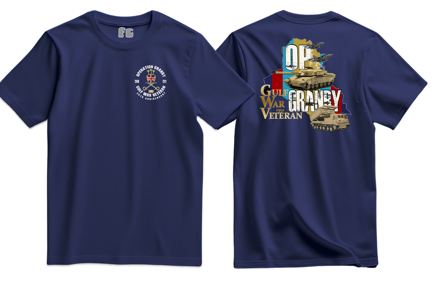 OP Granby Gulf War 35 Veteran Double Side Printed T-Shirt - Precision Military Emblems