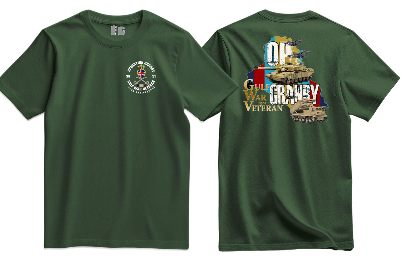 OP Granby Gulf War 35 Veteran Double Side Printed T-Shirt - Precision Military Emblems