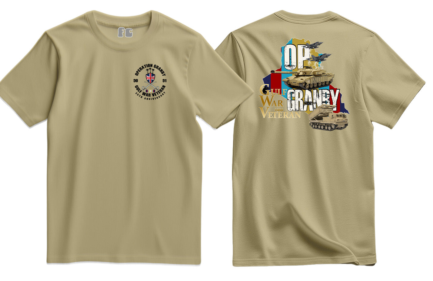 OP Granby Gulf War 35 Veteran Double Side Printed T-Shirt - Precision Military Emblems