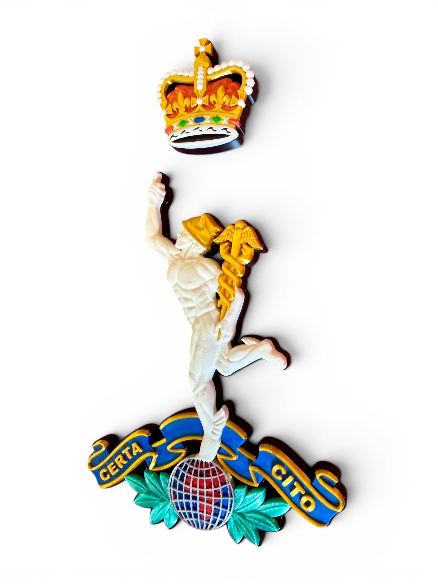 Royal Corps of Signals 3D Printed Cap Badge Queen's Crown - Precision Military Emblems