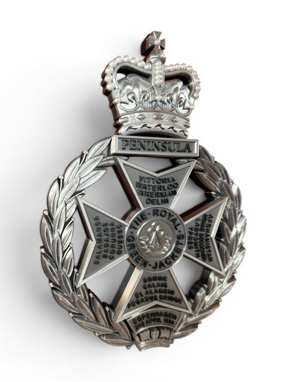 Royal Green Jackets 3D Printed Cap Badge Silver and Black - Precision Military Emblems