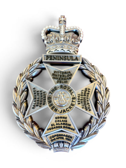 Royal Green Jackets 3D Printed Cap Badge Silver and Black - Precision Military Emblems
