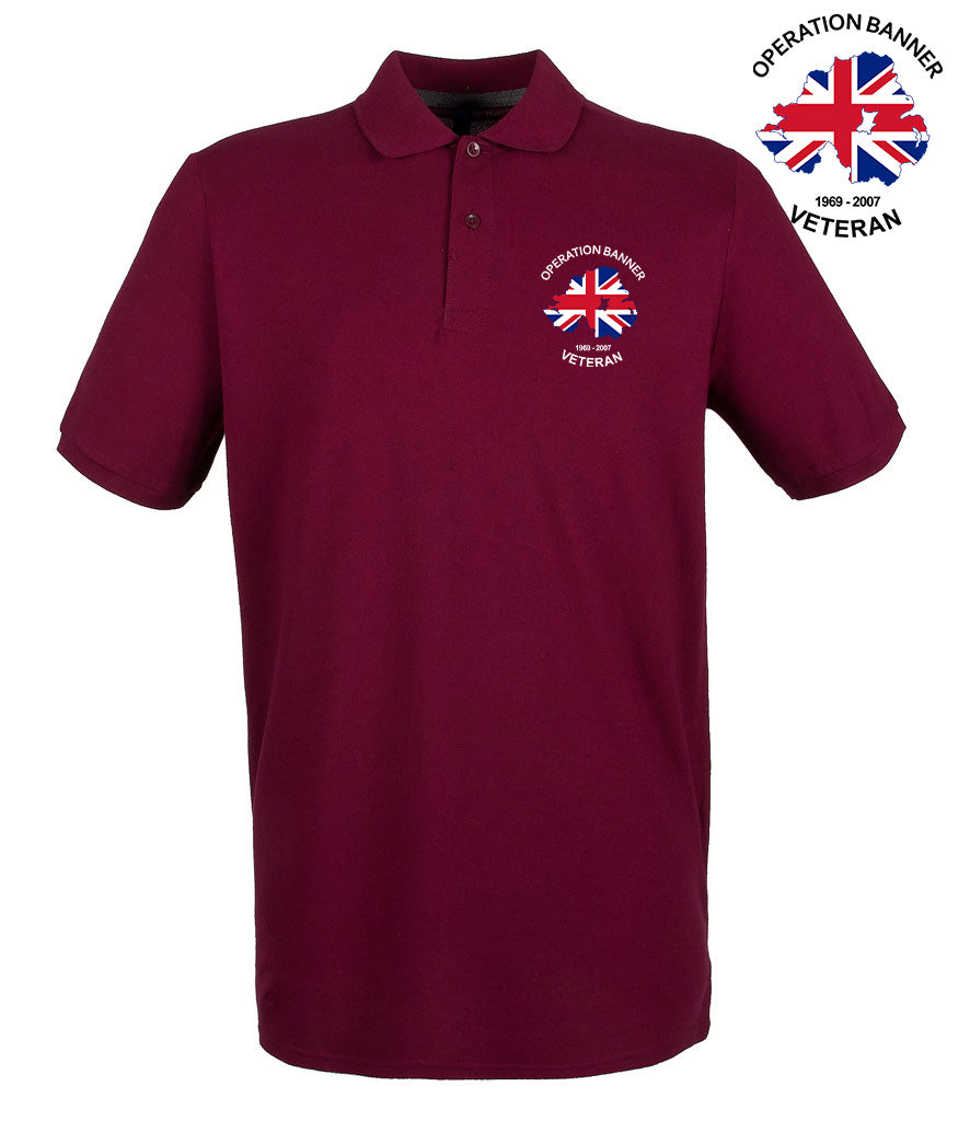 OP BANNER VETERAN Embroidered Polo Shirt - Precision Military Emblems