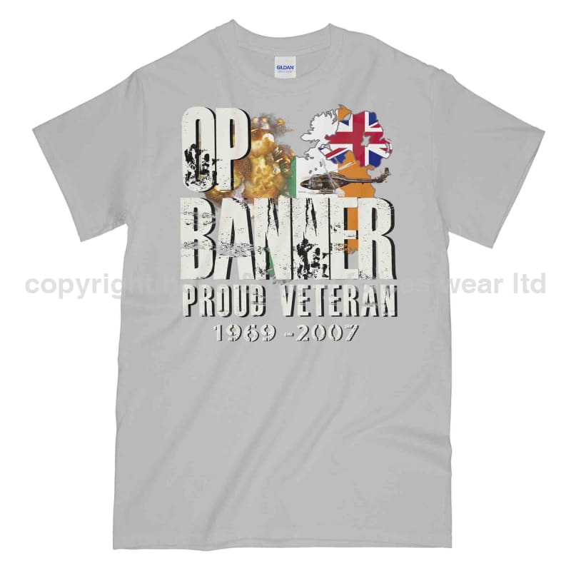 OP Banner Proud Veteran Printed T-Shirt - Precision Military Emblems
