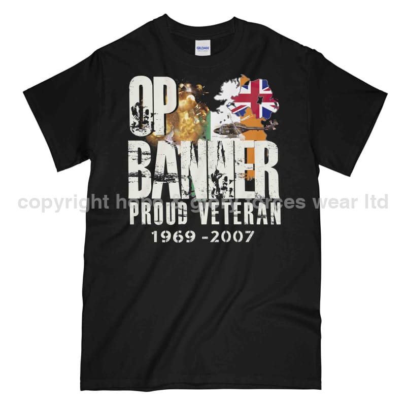 OP Banner Proud Veteran Printed T-Shirt - Precision Military Emblems
