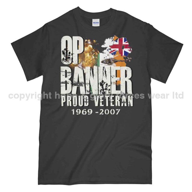 OP Banner Proud Veteran Printed T-Shirt - Precision Military Emblems