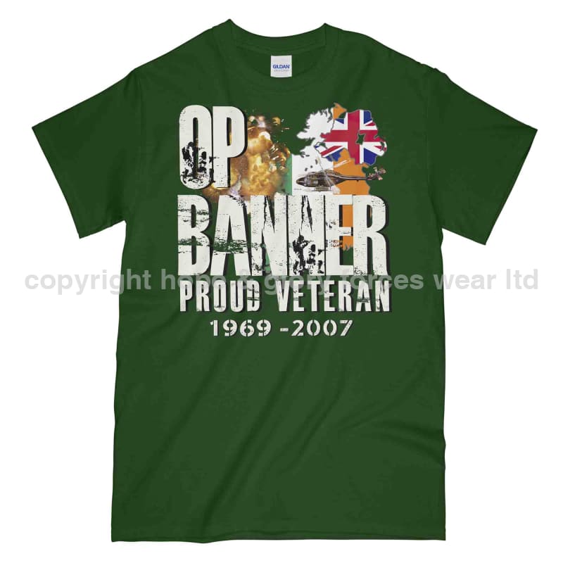 OP Banner Proud Veteran Printed T-Shirt - Precision Military Emblems
