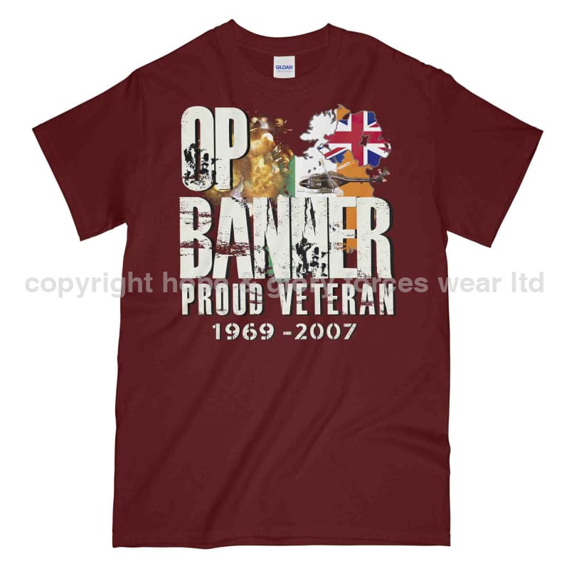 OP Banner Proud Veteran Printed T-Shirt - Precision Military Emblems