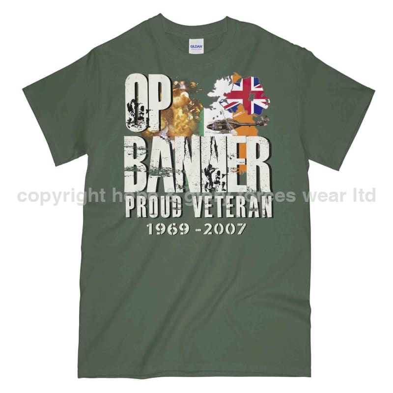 OP Banner Proud Veteran Printed T-Shirt - Precision Military Emblems