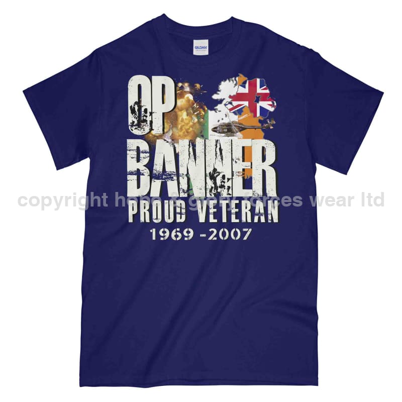OP Banner Proud Veteran Printed T-Shirt - Precision Military Emblems