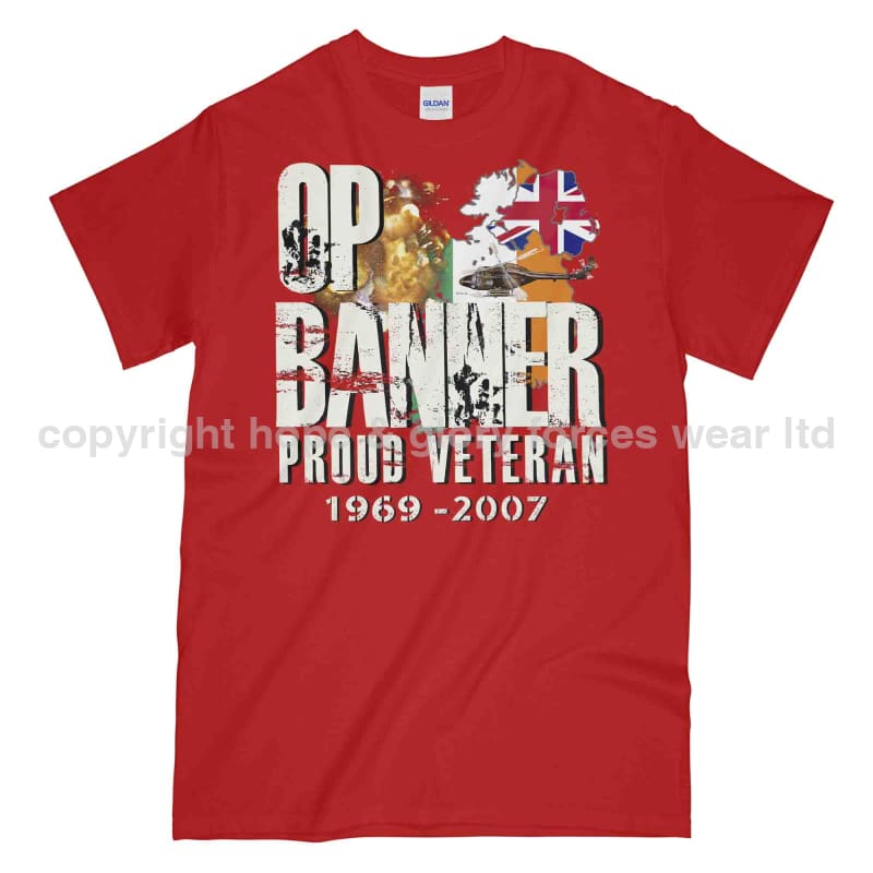 OP Banner Proud Veteran Printed T-Shirt - Precision Military Emblems