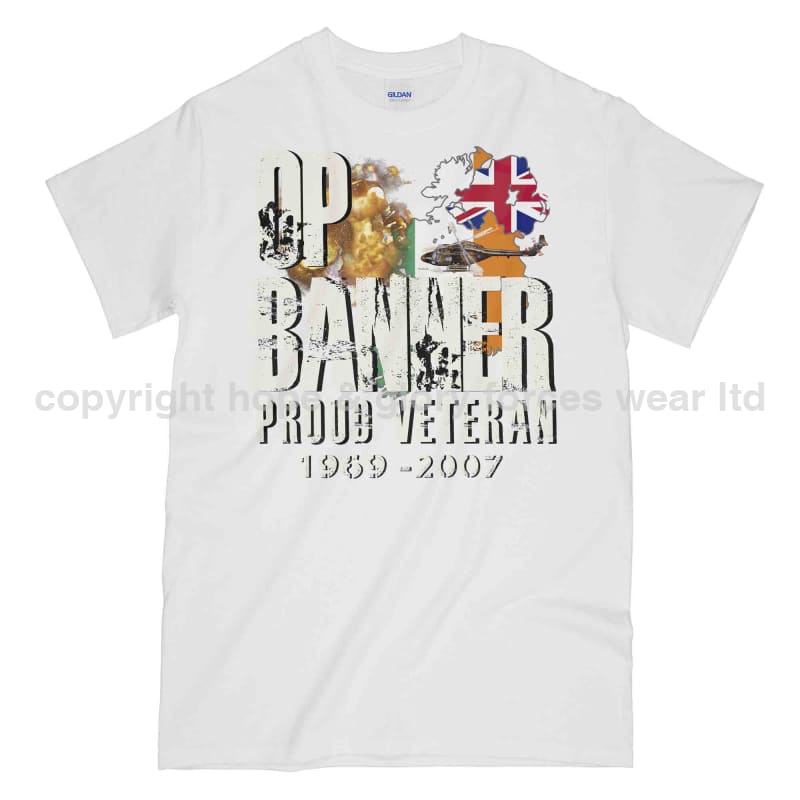OP Banner Proud Veteran Printed T-Shirt - Precision Military Emblems
