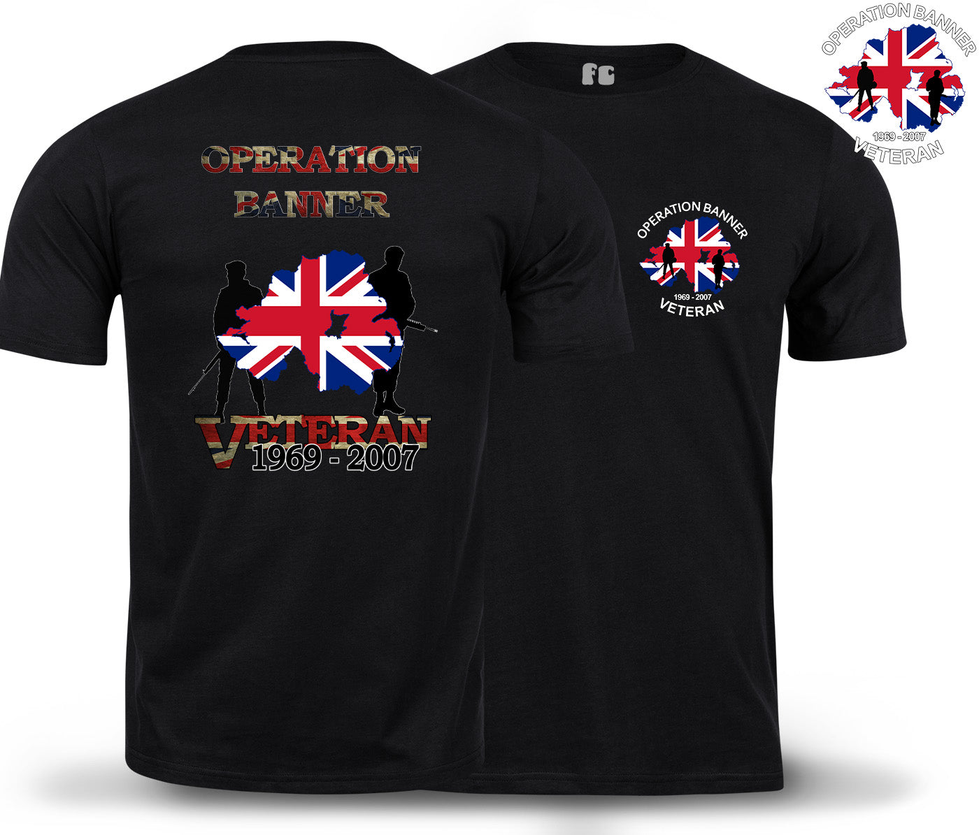 OP Banner Veteran Double Side Printed T-Shirt - Precision Military Emblems