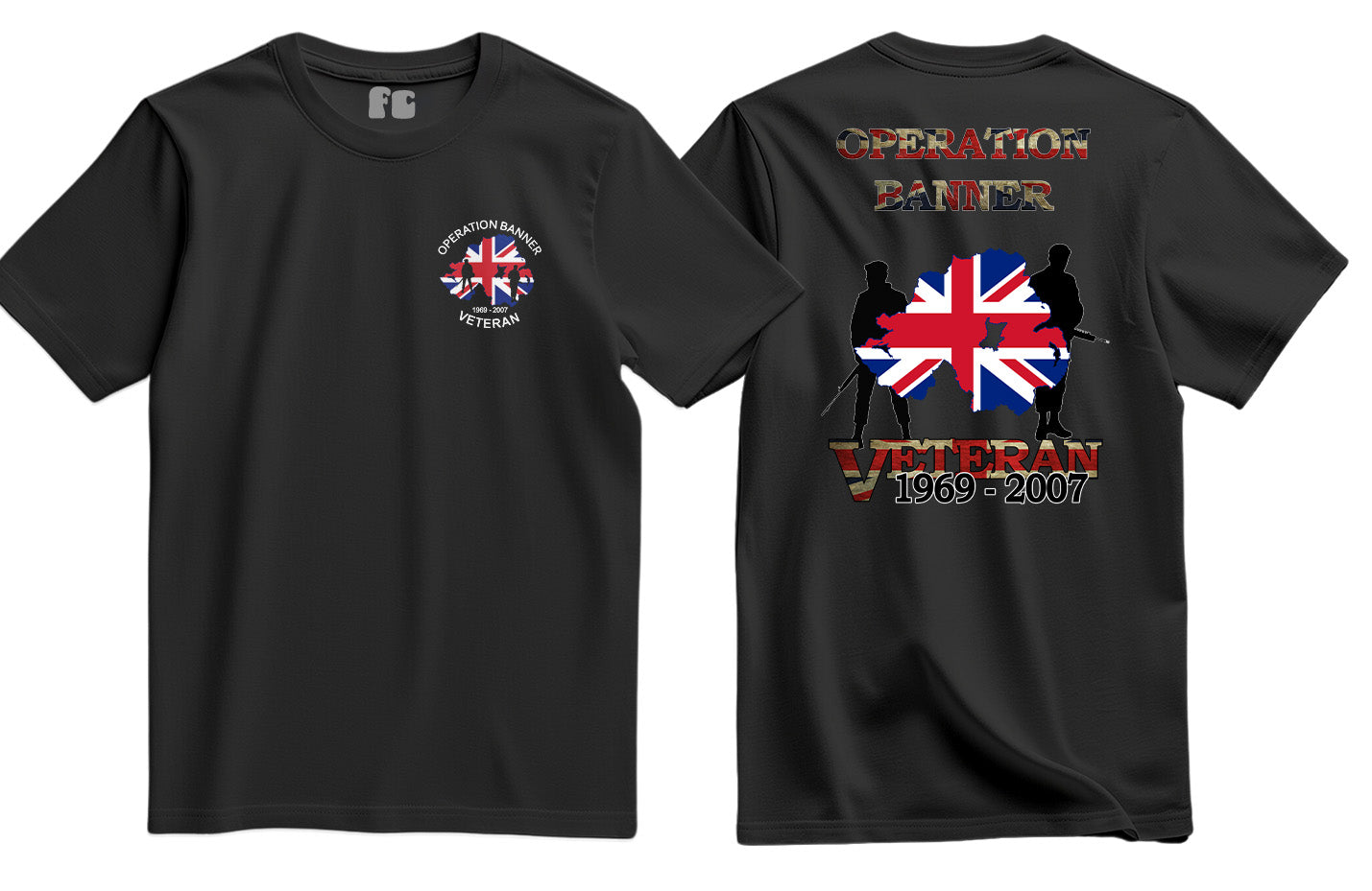 OP Banner Veteran Double Side Printed T-Shirt - Precision Military Emblems