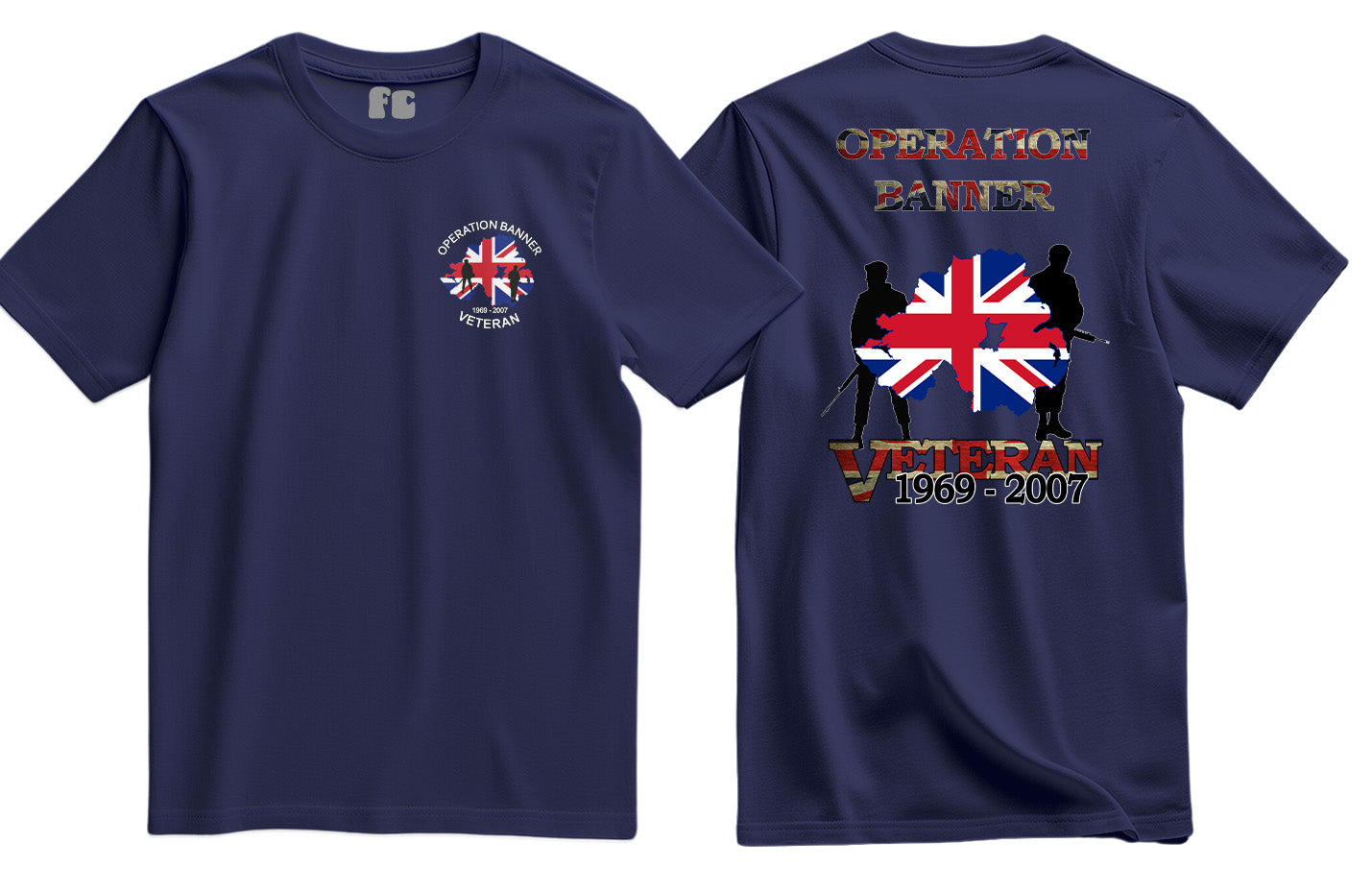 OP Banner Veteran Double Side Printed T-Shirt - Precision Military Emblems