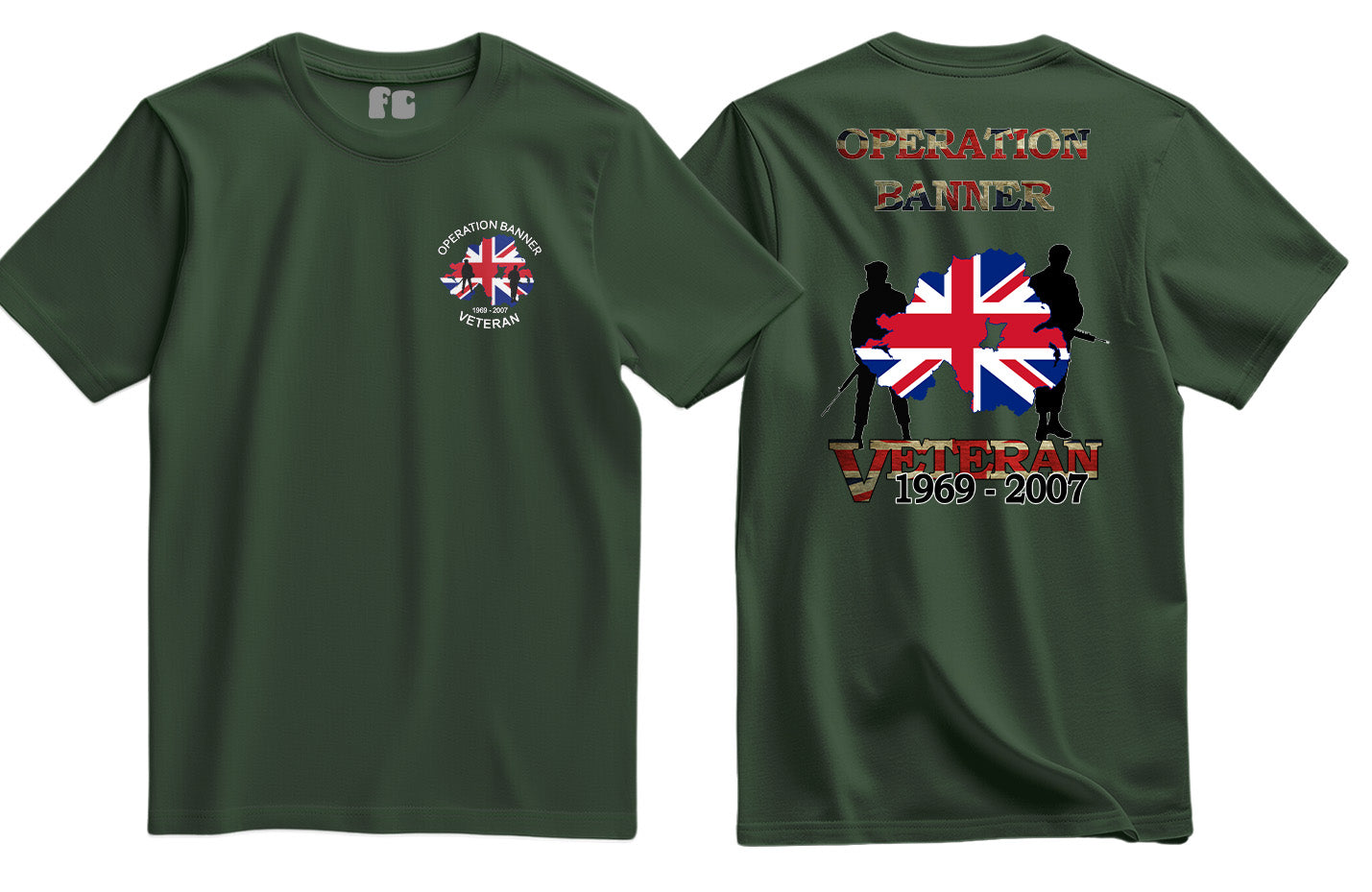 OP Banner Veteran Double Side Printed T-Shirt - Precision Military Emblems