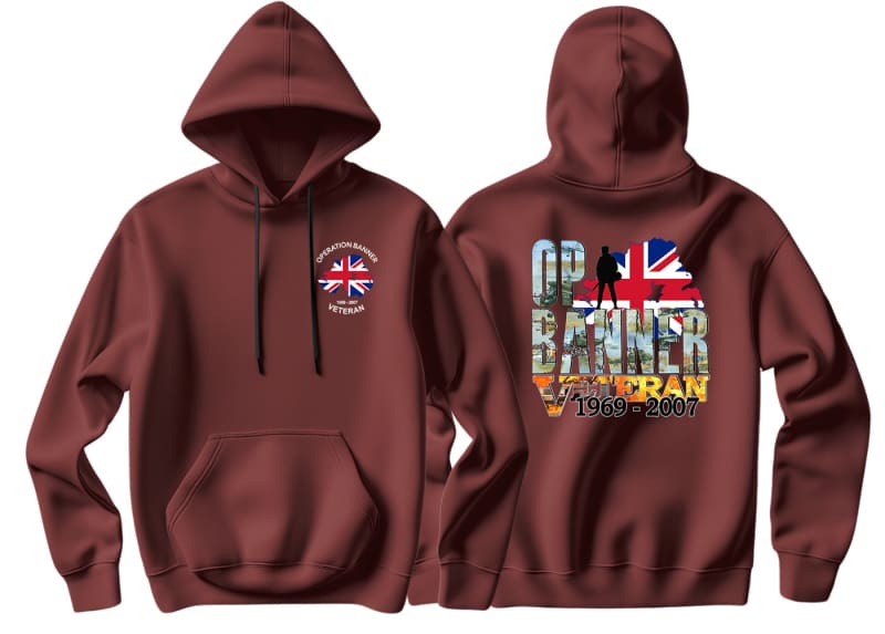 OP Banner Veteran Battle Scars Double Side Printed Hoodie - Precision Military Emblems
