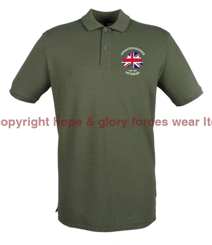 OP BANNER VETERAN Embroidered Polo Shirt - Precision Military Emblems