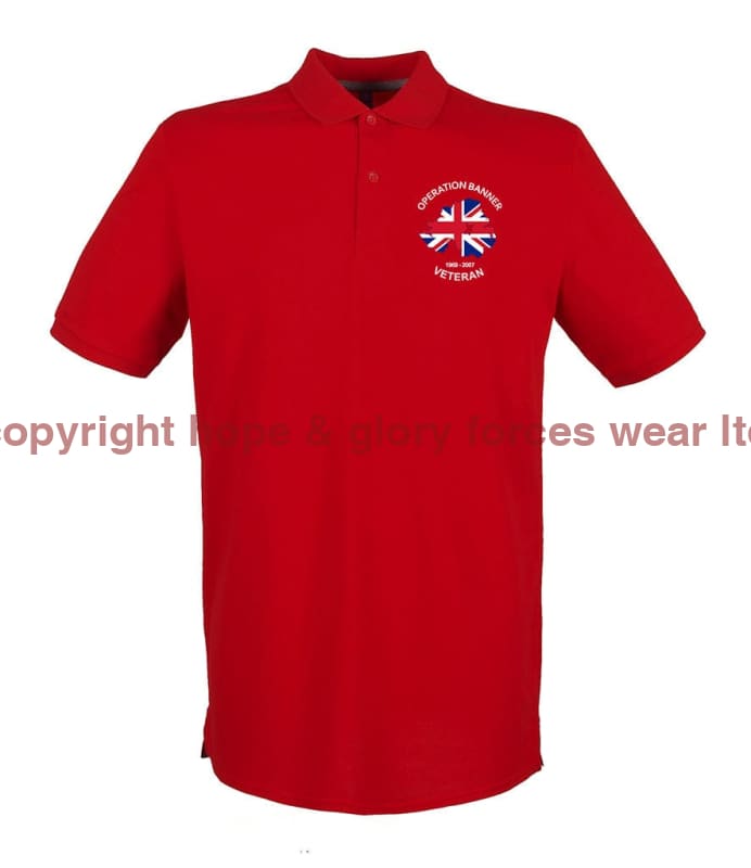 OP BANNER VETERAN Embroidered Polo Shirt - Precision Military Emblems