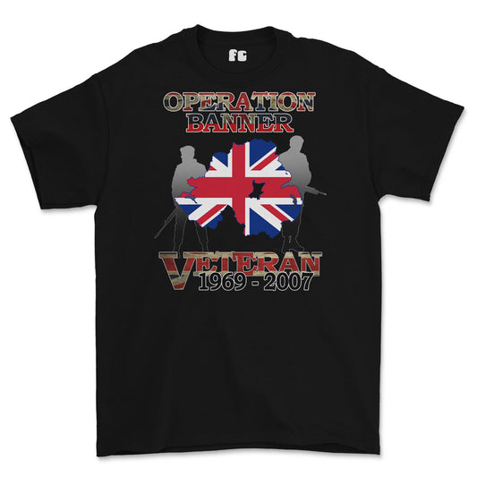 OP Banner Veteran Printed T-Shirt - Precision Military Emblems