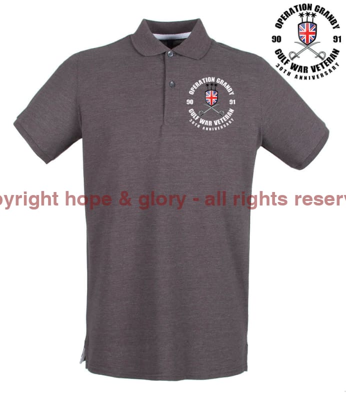 OP GRANBY 35 Gulf War Veteran Embroidered Pique Polo Shirt - Precision Military Emblems