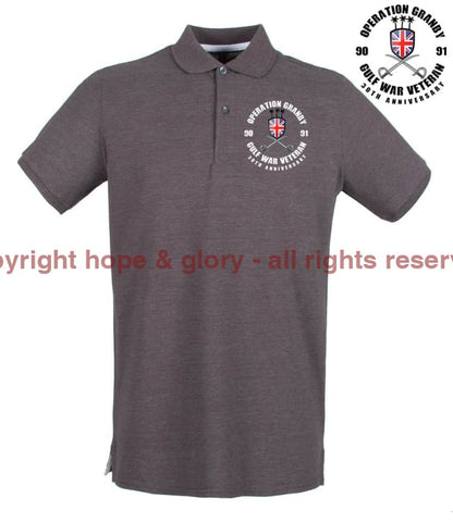 OP GRANBY 35 Gulf War Veteran Embroidered Pique Polo Shirt - Precision Military Emblems