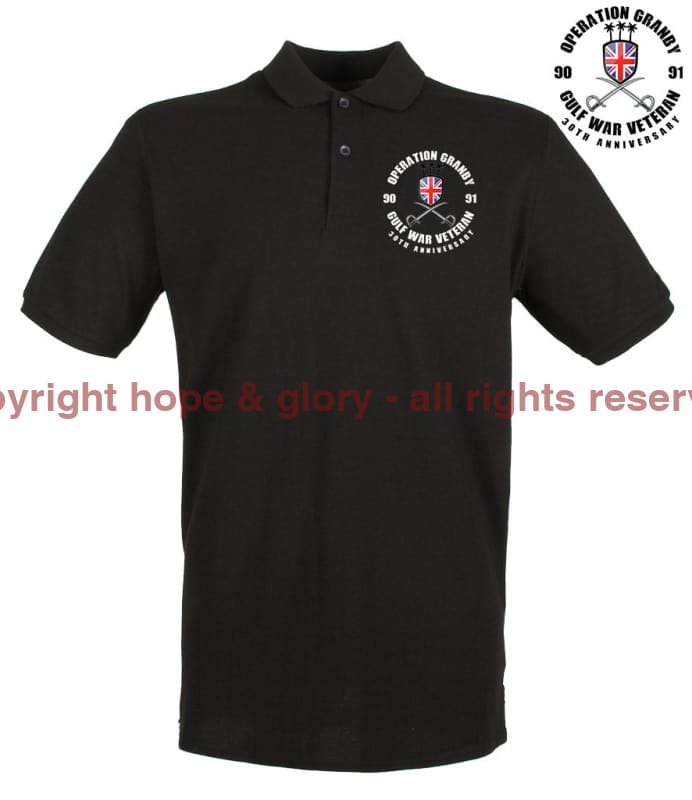 OP GRANBY 35 Gulf War Veteran Embroidered Pique Polo Shirt - Precision Military Emblems