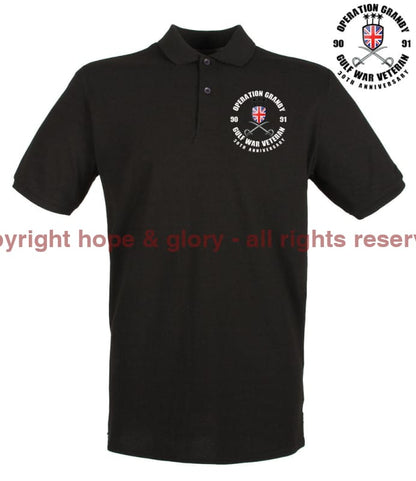 OP GRANBY 35 Gulf War Veteran Embroidered Pique Polo Shirt - Precision Military Emblems