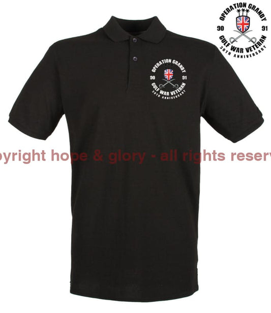 OP GRANBY 35 Gulf War Veteran Embroidered Pique Polo Shirt - Precision Military Emblems