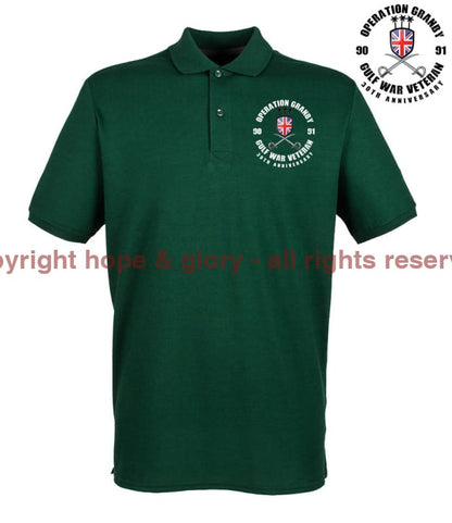 OP GRANBY 35 Gulf War Veteran Embroidered Pique Polo Shirt - Precision Military Emblems