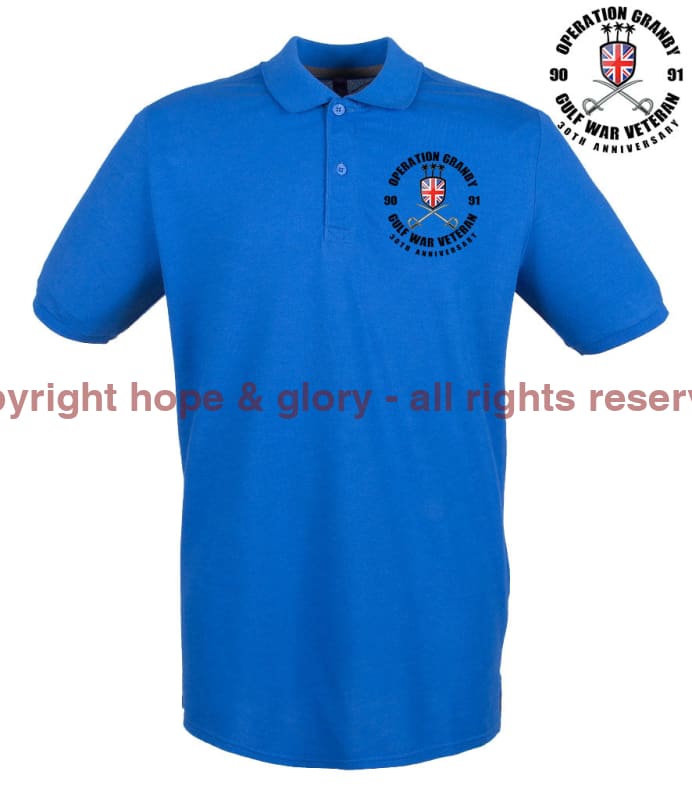 OP GRANBY 35 Gulf War Veteran Embroidered Pique Polo Shirt - Precision Military Emblems