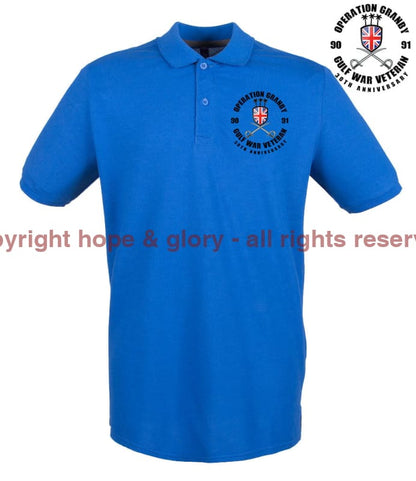 OP GRANBY 35 Gulf War Veteran Embroidered Pique Polo Shirt - Precision Military Emblems