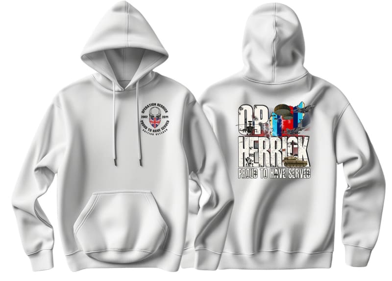 OP Herrick Afghanistan War Veteran Double Side Printed Hoodie - Precision Military Emblems